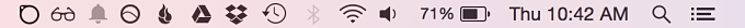 Status menu bar from Mac OS X